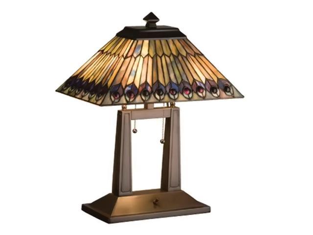 Photos - Other Jewellery Meyda Home Indoor Decorative 20'H Tiffany Jeweled Peacock Oblong Desk Lamp
