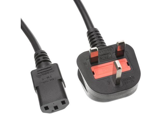 England / UK Power Cord, Nemko Rated, with Fuse, 6 ft