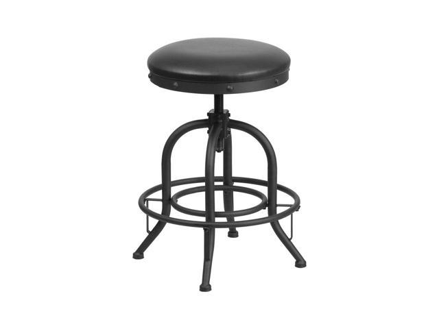 Photos - Chair Flash Furniture 24" Counter Height Stool with Swivel Lift Black LeatherSoft Seat ET-BR542 