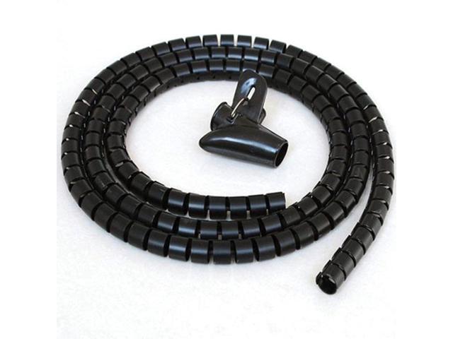 5ft Split Loom Cable Wrap, 20mm diameter, Cable Management Wraps with Tool - Black