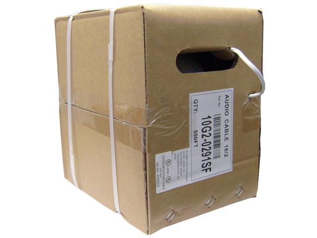 Speaker Cable, White, Pure Copper, CM / Inwall rated, 12/2 (12 AWG 2 Conductor), 65 Strand / 0.16mm, Pullbox, 500 foot