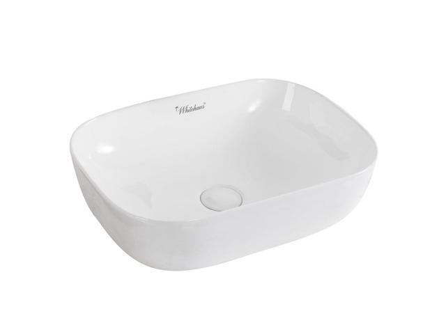 Isabella Plus Collection Rectangular Above Mount Basin with Center Drain - White
