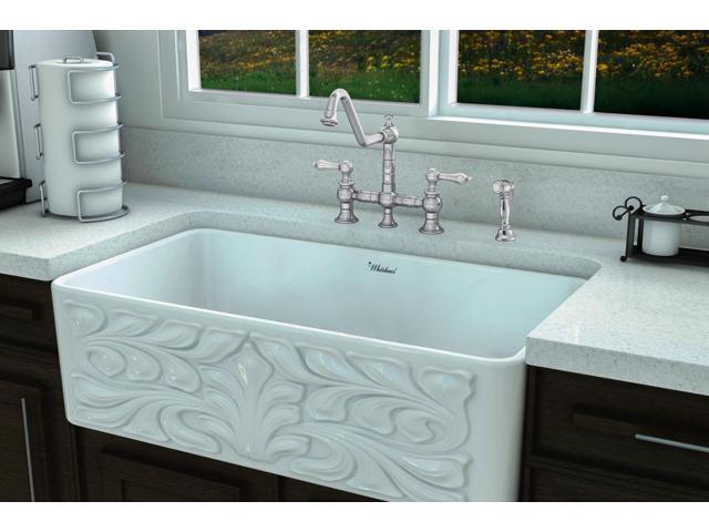 Vintage III Plus Bridge Faucet with Long Traditional Swivel Spout, Lever Handles and Solid Brass Side Spray - Polished Chrome