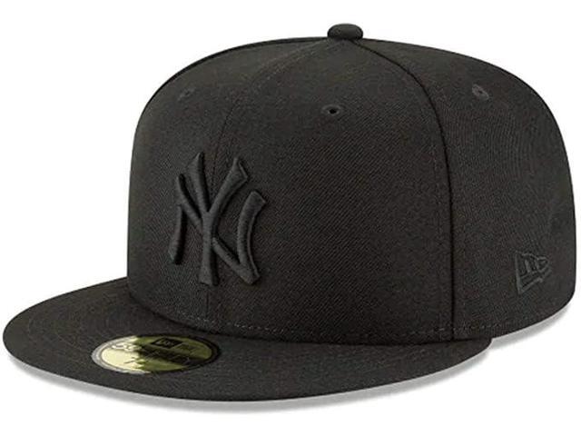 New Era 59Fifty Hat MLB Basic New York Yankees Black/Black Fitted Baseball Cap (7 1/2)