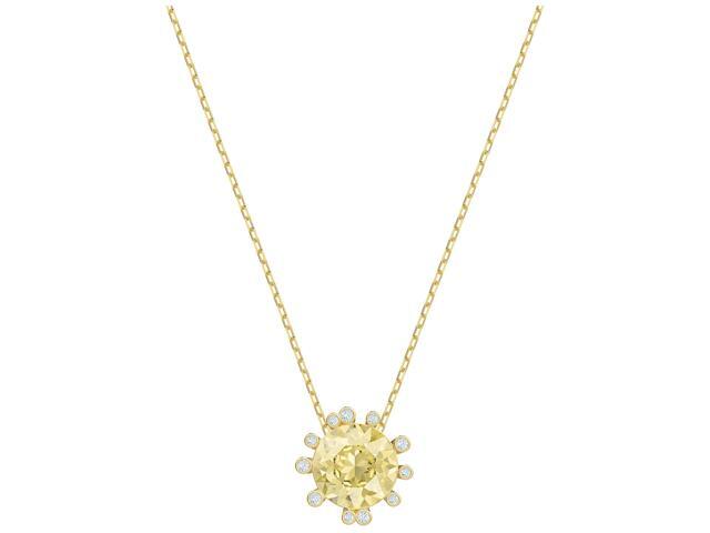 Swarovski Olive Pendant - Multi-coloured - Gold Plating
