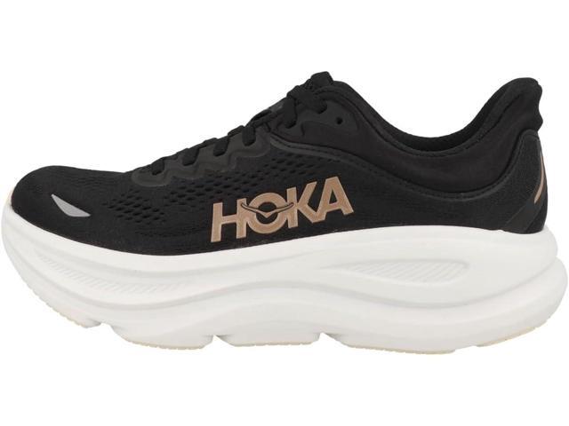 Hoka Bondi 9 Womens Running Shoe - Black/Rose Gold