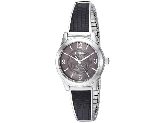 Timex Main Street Stretch Bangle Silver/Black Ladies Watch