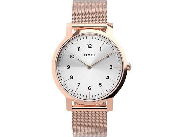 Timex Norway 34mm Rose-Gold-tone Mesh Band