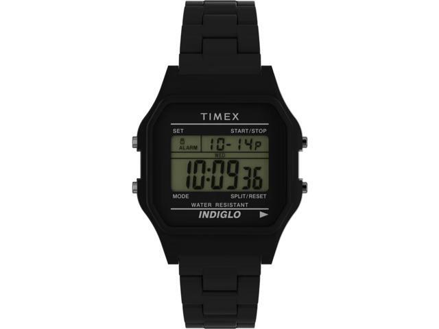 Timex 80 36mm Glossy Black Resin Bracelet Mens Watch