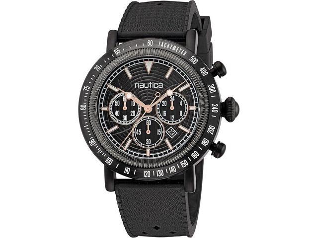 Nautica Spettacolare Chronograph Quartz Black Silicone Mens Watch