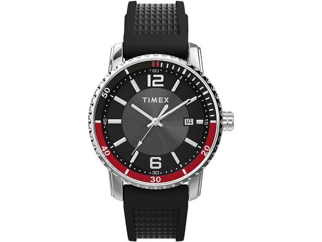 Timex Trend 41mm Black Silicone Strap Mens Watch