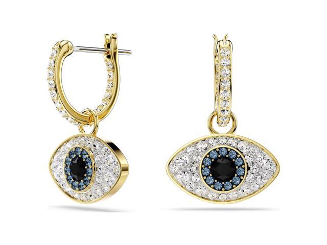 Swarovski Symbolica Drop Earrings - Evil Eye - Blue - Gold-tone Plated - Medium