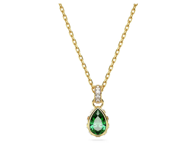 Swarovski Chroma Pendant - Pear Cut - Green - Gold-tone Plated