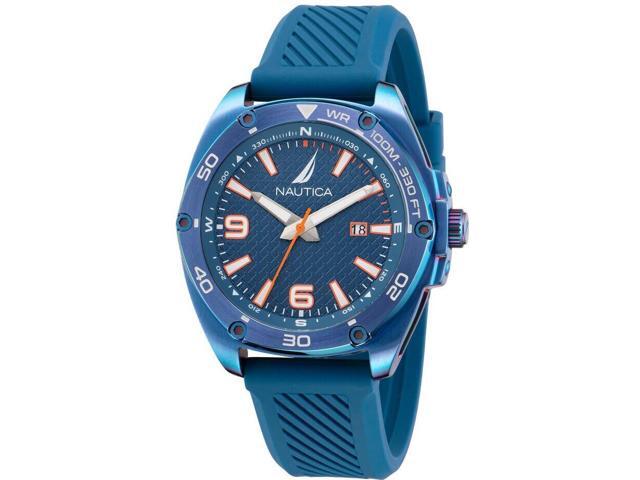 Nautica Tin Can Bay Blue Silicone Mens Watch