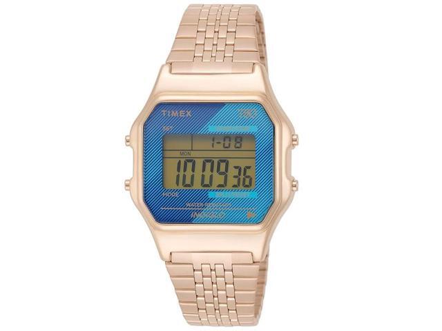 Timex T80 34mm Digital Rose Gold-Tone Unisex Watch