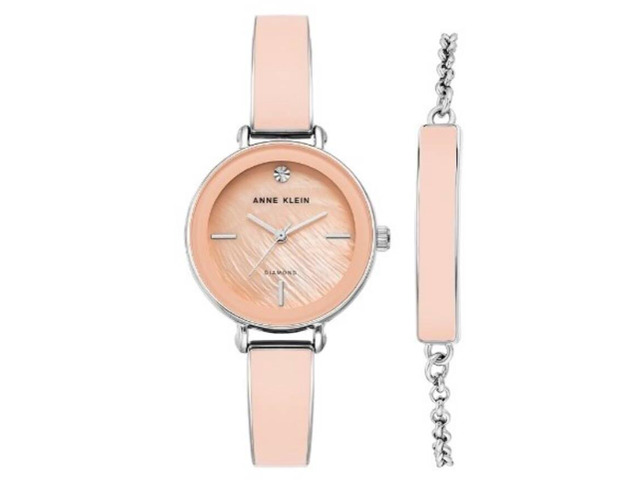 Anne Klein Pink Ladies Watch and Bracelet AK-3621PKST
