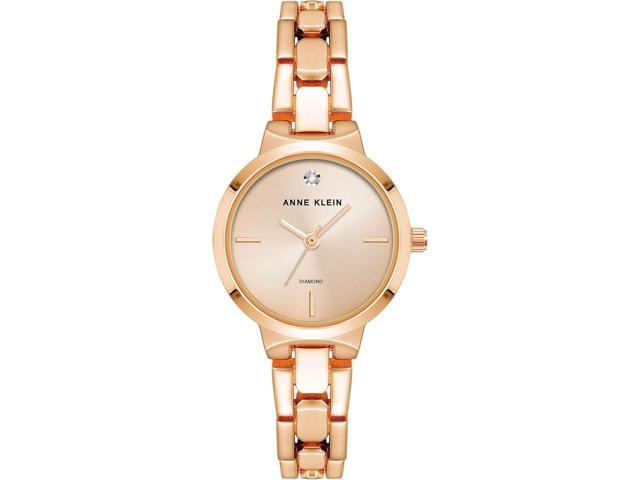 Anne Klein Petite Rose Gold-Tone Diamond Dial Analog Ladies Watch AK-4190RGRG