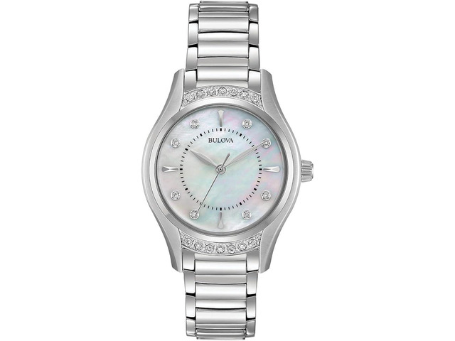 Bulova Stainless Steel Diamond Accent Ladies Watch