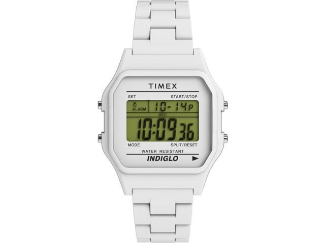 Timex T80 36mm Digital White Unisex Watch