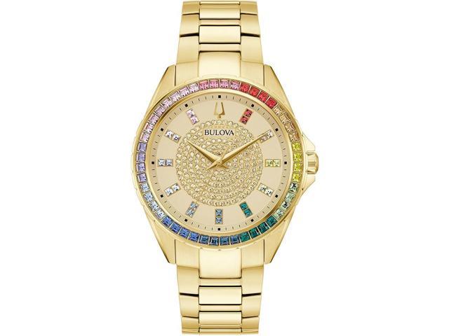 Bulova Crystal Phantom Gold-Tone Mens Watch