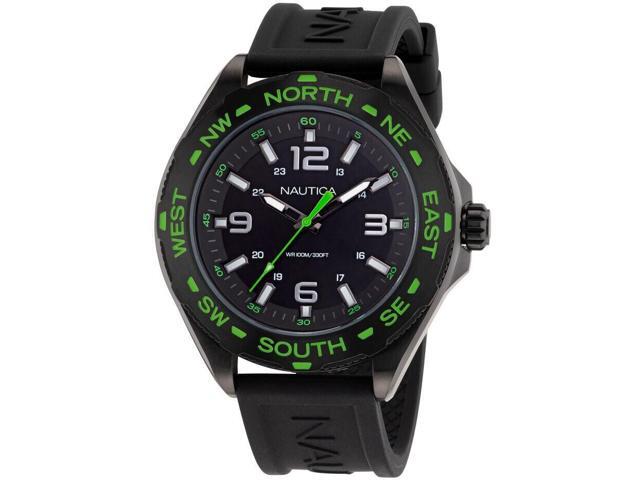 Nautica Clearwater Beach Black Silicone Mens Watch
