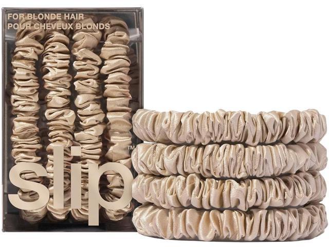 Slip Silk Skinny Scrunchies - Elastic Scrunchies Set (Set Of 4) - Blonde