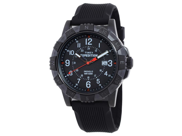 Timex Expedition Ridge 41mm Black Dial Black Silicone Strap Mens Watch