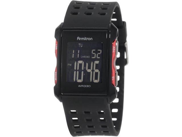 Armitron Sport Chronograph Black and Red Digital Mens Watch