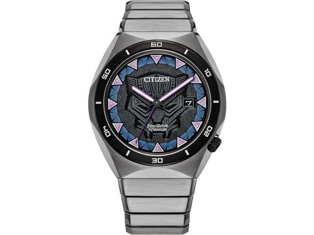 Citizen Black Panther Eco-Drive Black Dial Mens Watch