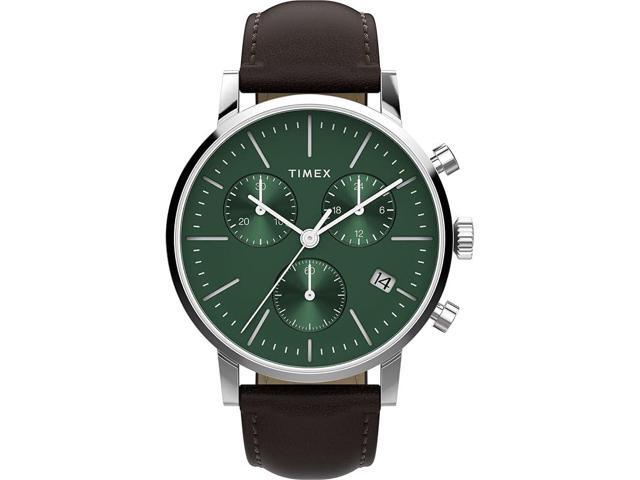 Timex Midtown 40mm Chronograph Leather Mens Watch