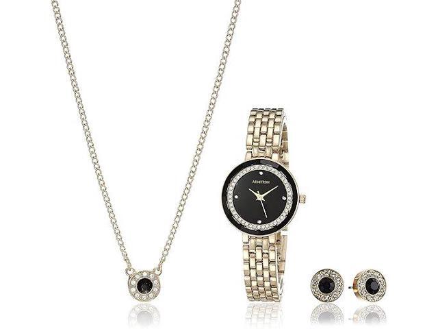 Armitron Gold-Tone Crystal Jewelry Set Ladies Watch