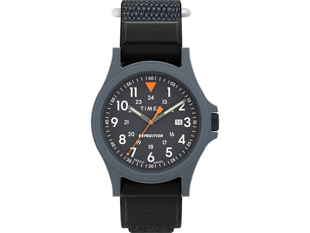 Timex Expedition Acadia Gray Resin Case Black Fast Wrap Mens Watch
