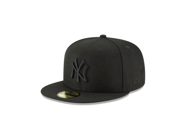 New Era 59Fifty Hat MLB Basic New York Yankees Black/Black Fitted Baseball Cap (6 7/8)