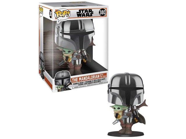 Funko POP! STAR WARS: Mandalorian - Chrome Mandalorian w/ Child 10 Inch - 49931