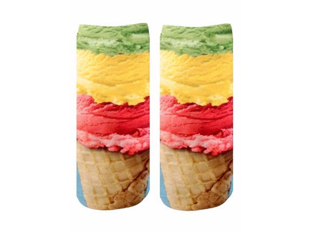 UPC 854688006034 product image for Ice Cream Photo Print Ankle Socks | upcitemdb.com