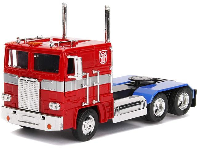 G1 Autobot Optimus Prime Truck Red w/Robot on Chassis from 'Transformers' TV Series 'Hollywood Rides' 1/24 Diecast Model by Jada