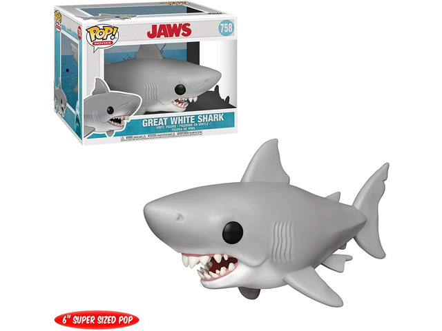 Funko POP Super Movies Jaws Great White Shark Oversized Stylized Vinyl Figure 6 Inches