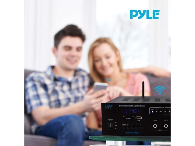 Bluetooth Public Address Amplifier - Compact PA Speaker & Microphone Receiver System with 70V/100V Output, MP3/USB/SD Readers, FM Radio (500 Watt)