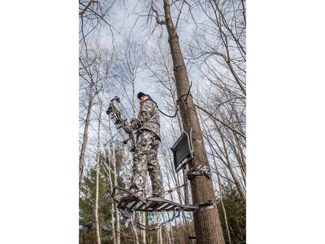 Hawk Helium Kickback LVL Steel Hang-On Tree Stand w/ Leg Extension Footrest