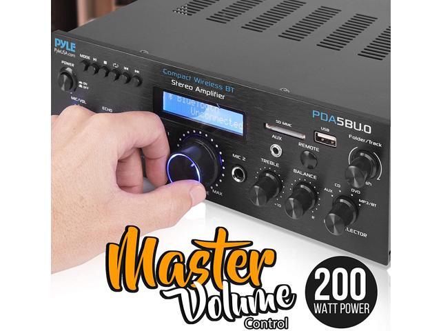Pyle PDA5BU.0 Compact 200 Watt Bluetooth Home Stereo Amplifier Receiver System - image 9