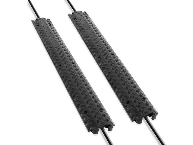 Pyle 40 In Cable Wire Protector Cover Ramp for Floor Cord Safety Black (2 Pack) - image 3