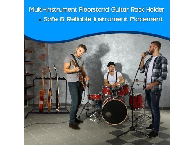 Pyle PGST43 Multi Instrument 7 Slot Universal Guitar Floor Stand Rack Holder