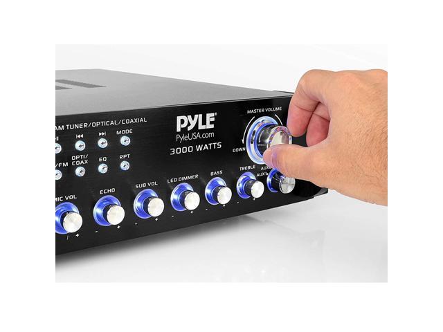 Pyle 3000W 4 Channel Bluetooth Hybrid Preamplifier System w/Microphones & Remote - image 4