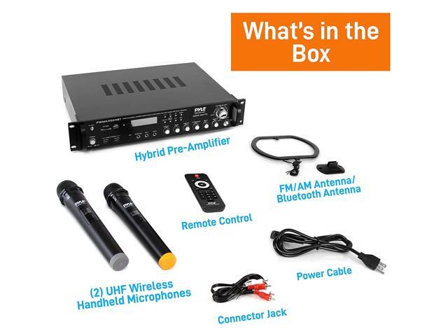 Pyle 3000W 4 Channel Bluetooth Hybrid Preamplifier System w/Microphones & Remote - image 2