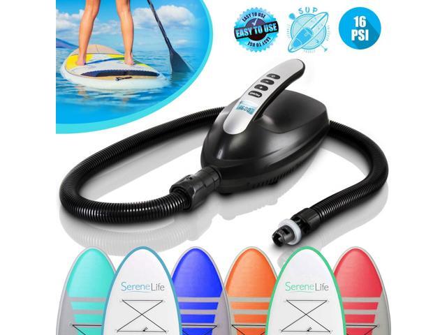 digital electric air pump compressor 110w 12 volt quick air inflator w/lcd, 016 adjustable psi for water sport inflatable sup stand up paddle...