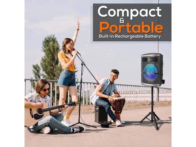 Pyle PPHP1044B Portable Bluetooth Speaker System with Flashing Party Lights - image 5