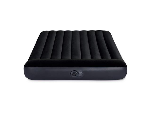Intex Dura Beam Pillow Rest Classic Airbed Mattress with Built-In Pump, Queen