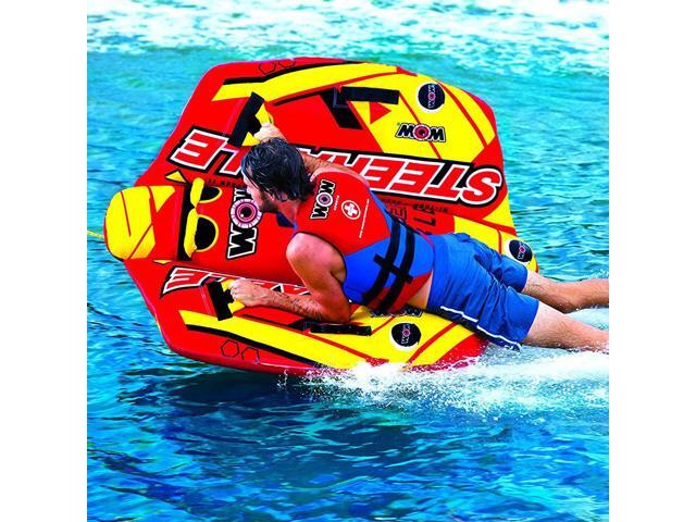 WOW Watersports 19-1090 Steerable 1 to 2 Person Towable Tube with Handles, Red