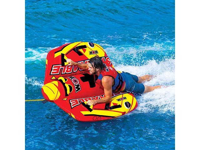 WOW Watersports 19-1090 Steerable 1 to 2 Person Towable Tube with Handles, Red