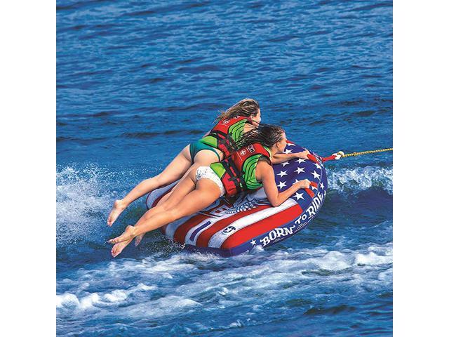 WOW Watersports 20-1010 Born to Ride 1 to 2 Person Towable Tube with Handles